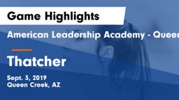 American Leadership Academy - Queen Creek vs Thatcher  Game Highlights - Sept. 3, 2019