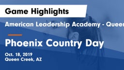 American Leadership Academy - Queen Creek vs Phoenix Country Day Game Highlights - Oct. 18, 2019