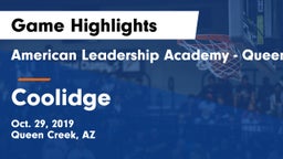 American Leadership Academy - Queen Creek vs Coolidge Game Highlights - Oct. 29, 2019