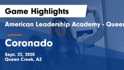 American Leadership Academy - Queen Creek vs Coronado  Game Highlights - Sept. 22, 2020