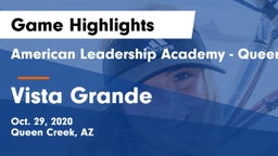 American Leadership Academy - Queen Creek vs Vista Grande  Game Highlights - Oct. 29, 2020