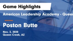 American Leadership Academy - Queen Creek vs Poston Butte Game Highlights - Nov. 3, 2020