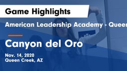 American Leadership Academy - Queen Creek vs Canyon del Oro Game Highlights - Nov. 14, 2020