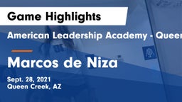 American Leadership Academy - Queen Creek vs Marcos de Niza  Game Highlights - Sept. 28, 2021