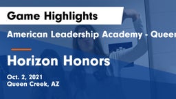 American Leadership Academy - Queen Creek vs Horizon Honors  Game Highlights - Oct. 2, 2021