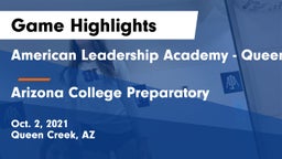 American Leadership Academy - Queen Creek vs Arizona College Preparatory  Game Highlights - Oct. 2, 2021