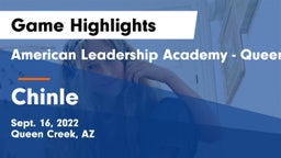 American Leadership Academy - Queen Creek vs Chinle  Game Highlights - Sept. 16, 2022