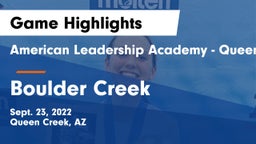 American Leadership Academy - Queen Creek vs Boulder Creek  Game Highlights - Sept. 23, 2022