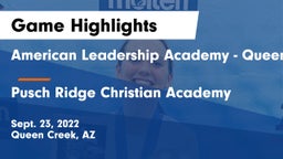 American Leadership Academy - Queen Creek vs Pusch Ridge Christian Academy  Game Highlights - Sept. 23, 2022
