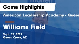 American Leadership Academy - Queen Creek vs Williams Field  Game Highlights - Sept. 24, 2022
