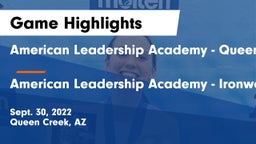 American Leadership Academy - Queen Creek vs American Leadership Academy - Ironwood Game Highlights - Sept. 30, 2022