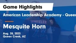 American Leadership Academy - Queen Creek vs Mesquite Horn  Game Highlights - Aug. 28, 2023