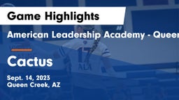 American Leadership Academy - Queen Creek vs Cactus  Game Highlights - Sept. 14, 2023