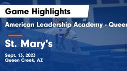 American Leadership Academy - Queen Creek vs St. Mary's  Game Highlights - Sept. 13, 2023