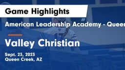 American Leadership Academy - Queen Creek vs Valley Christian  Game Highlights - Sept. 23, 2023