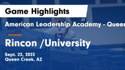 American Leadership Academy - Queen Creek vs Rincon /University Game Highlights - Sept. 23, 2023