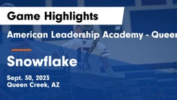 American Leadership Academy - Queen Creek vs Snowflake  Game Highlights - Sept. 30, 2023