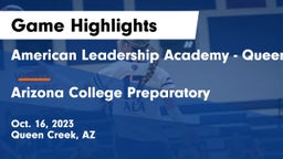 American Leadership Academy - Queen Creek vs Arizona College Preparatory  Game Highlights - Oct. 16, 2023
