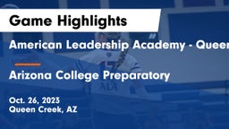 American Leadership Academy - Queen Creek vs Arizona College Preparatory  Game Highlights - Oct. 26, 2023