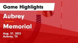 Aubrey  vs Memorial  Game Highlights - Aug. 27, 2022