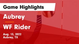 Aubrey  vs WF Rider Game Highlights - Aug. 13, 2022