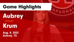 Aubrey  vs Krum  Game Highlights - Aug. 8, 2023
