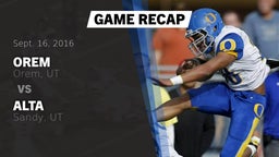 Recap: Orem  vs. Alta  2016