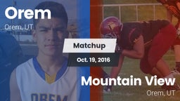 Matchup: Orem vs. Mountain View  2016