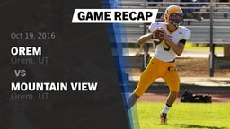 Recap: Orem  vs. Mountain View  2016