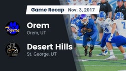 Recap: Orem  vs. Desert Hills  2017