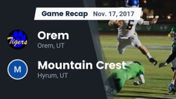 Recap: Orem  vs. Mountain Crest  2017