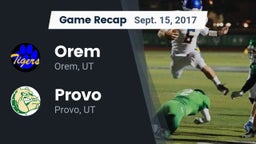 Recap: Orem  vs. Provo  2017
