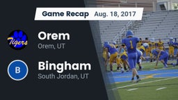 Recap: Orem  vs. Bingham  2017