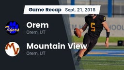 Recap: Orem  vs. Mountain View  2018