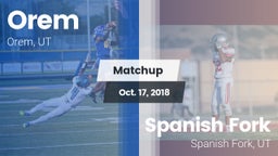 Matchup: Orem vs. Spanish Fork  2018