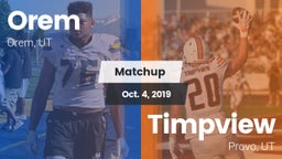 Matchup: Orem vs. Timpview  2019
