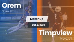Matchup: Orem vs. Timpview  2020