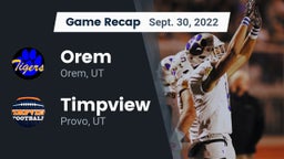 Recap: Orem  vs. Timpview  2022