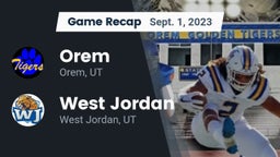 Recap: Orem  vs. West Jordan  2023