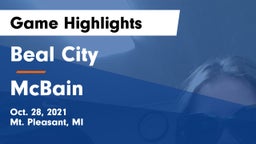 Beal City  vs McBain  Game Highlights - Oct. 28, 2021