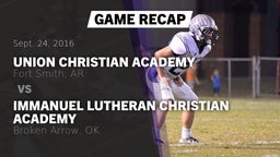 Recap: Union Christian Academy  vs. Immanuel Lutheran Christian Academy  2016