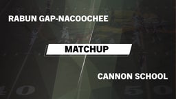 Matchup: Rabun Gap-Nacoochee vs. Cannon 2016