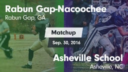 Matchup: Rabun Gap-Nacoochee vs. Asheville School 2016