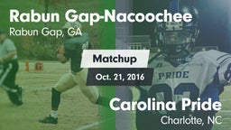 Matchup: Rabun Gap-Nacoochee vs. Carolina Pride  2016