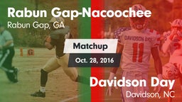Matchup: Rabun Gap-Nacoochee vs. Davidson Day  2016