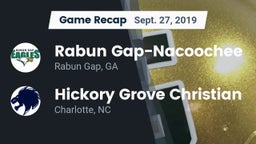 Recap: Rabun Gap-Nacoochee  vs. Hickory Grove Christian  2019