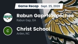 Recap: Rabun Gap-Nacoochee  vs. Christ School 2020