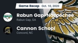 Recap: Rabun Gap-Nacoochee  vs. Cannon School 2020