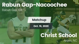 Matchup: Rabun Gap-Nacoochee vs. Christ School 2020