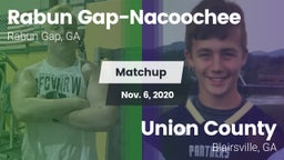 Matchup: Rabun Gap-Nacoochee vs. Union County  2020
